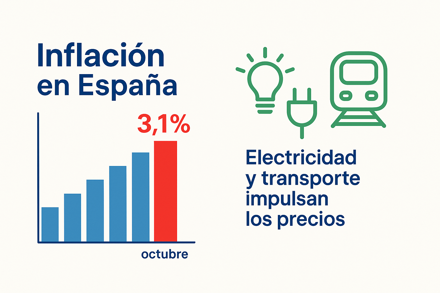 La inflación de octubre se dispara al 3,1%: la luz vuelve a encarecer la vida